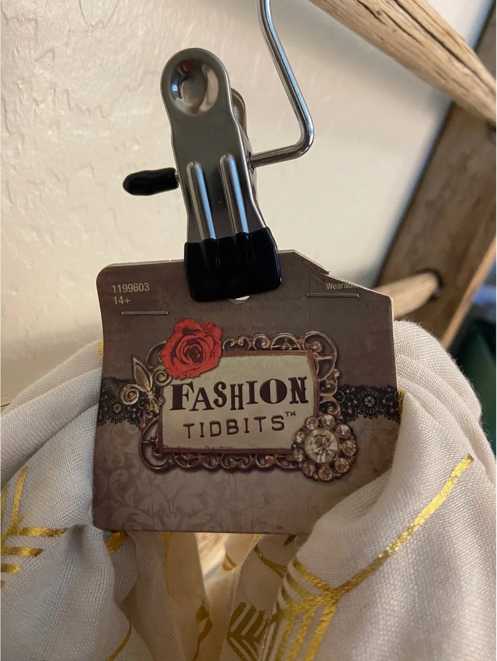 Fashion Tidbits Infinity Scarf with Gold Arrow Print